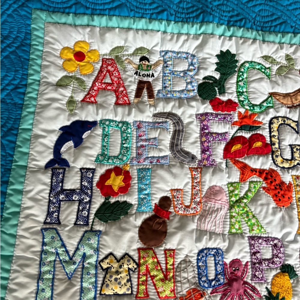 Vibrant Alphabet Quilt for Kids/Hawaiian Themed - Picture 3 of 5